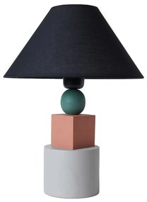 Čierna stolová lampa s kovovým tienidlom (výška 40 cm) Rila – Opviq lights