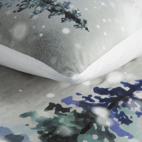 VIANOČNÉ SATÉNOVÉ OBLIEČKY FOREST 140X200 CM, 1 KS 70X80 CM VZOROVANÉ