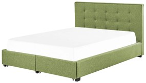 Čalúnená posteľ s úložným priestorom 180 x 200 cm zelená LA ROCHELLE Beliani