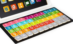 ECOTOYS Drevený magnetický tablet – kriedová edukatívna tabuľa pre deti s číslicami