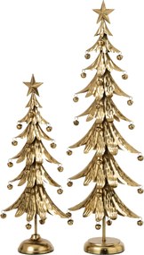 Zlatý veľký kovový stromček s rolničkami Christmas Tree XL - 25 * 13 * 78,5 cm