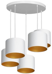 Luster na lanku ARDEN 5xE27/60W/230V biela/zlatá