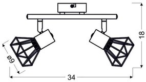 Bodové svietidlo VERVE 2xE14/40W/230V