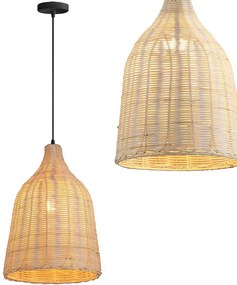 Toolight Natural, stropné závesné svietidlo 1xE27 APP1646-1CP, prírodná hnedá, OSW-05114