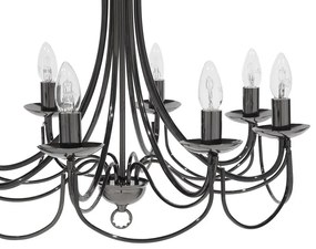 Luster s 8 žiarovkami čierny TEESTA Beliani
