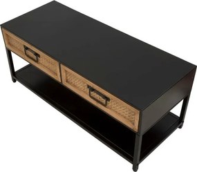 Čierny/v prírodnej farbe kovový TV stolík 95x38x38 cm Hanoi – Mauro Ferretti