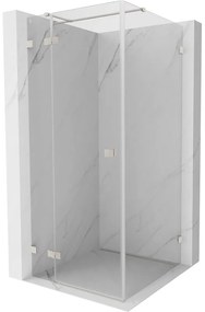 Mexen Lunar T, sklápací sprchový kút ľavý 110 x 110 cm, 8mm číre sklo, oceľový profil, 834T-110-110-97-00-L