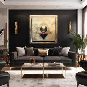 Zlatý dotyk na plátne Symmetry in Gold 70x70 cm