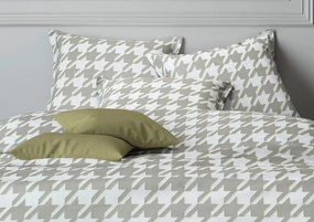 Mistral Home obliečka bavlnený satén Pied de Poule sivá - 220x200 / 2x70x90 cm