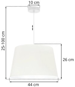 Závesné svietidlo Gaja, 1x krémové textilné tienidlo, (fi 44cm), w