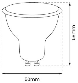 LED žiarovka GU10 teplá 3000k 9w 900 lm