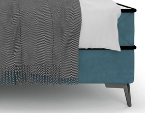 Posteľ Parana 180x200 cm, modrá aqua zamatová látka