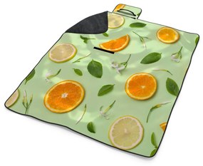 Sablio Plážová deka Citrus a kvet: 200x140 cm