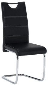 Kondela Jedálenská stolička, ABIRA NEW, čierna/svetlé šitie