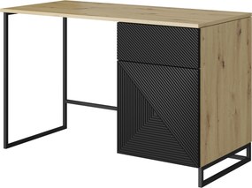Písací stôl Asha 120 cm - artisan / čierny mat / čierne nohy