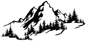 Nástenná dekorácia 30x67 cm hory kov