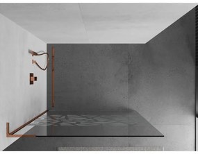 Mexen Kioto L, sprchová zástena Walk-In 80 x 200 cm, 8mm číre sklo biely vzor, ružové zlato profil, 800-080-103-60-85