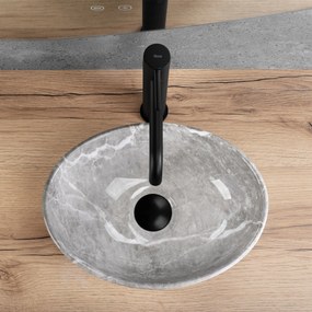 Rea Sofia Mini, umývadlo na dosku 350x260x125 mm, imitácia kameňa - šedá Grigio, REA-U9237