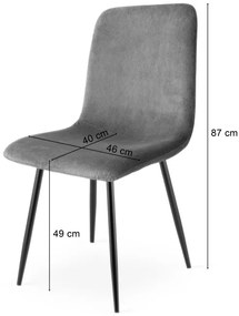 Set dvoch jedálenských stoličiek RIFT sivé / čierne nohy (2 ks)