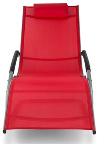 Sunwave, záhradné lehátko, hojdacie ležadlo, relax, hliník, červené