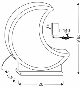 LED Detská stolná lampa MOON LED/12W/230V žltá