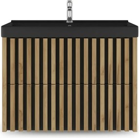 Kúpeľňová skrinka s umývadlom SAT Delano 80x46 cm dub mat DELANO80ZDCUMB