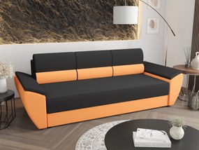 Pohovka trojsedačka Radiant Bis (hnedá + oranžová). Akcia -20%. Vlastná spoľahlivá doprava až k Vám domov. 1056841