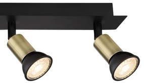 Globo 57998-4B - Bodové svietidlo DREW 4xGU10/35W/230V čierna/mosadz