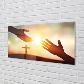 Obraz na akrylátovom skle Cross hands 100x50 cm