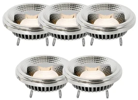 Sada 5 stmievateľných LED žiaroviek G53 AR111 12W 600lm 2700K