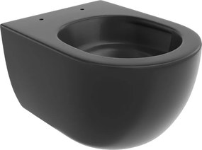 Mexen Carmen, závesná WC misa 490x365x340 mm, Rimless Tornádo, čierna matná, 3388XX85T