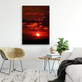 Obraz na plátně Západ slunce Červená příroda - 70x100 cm