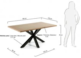 ARGO BLACK MDF stôl 180 x 100 cm