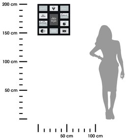 Nástenný fotorámik Gael Black 53x55 cm