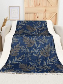 Baránková deka mikroplyš Digital 150 × 200 cm – Gabriela tmavo modrá