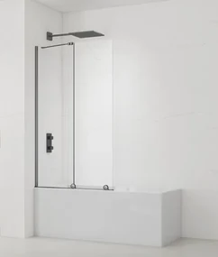 Vaňová zástena SAT Walk-In Xmotion 150x117,5 cm PVD Gun metal SATWIXMVZ150GM
