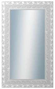 DANTIK - Zrkadlo v rámu, rozmer s rámom 60x100 cm z lišty ROKOKO strieborná hádzaná (2881)