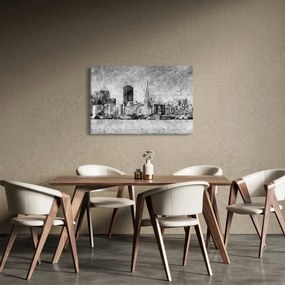 Obraz - Coffee art city (90x60 cm)