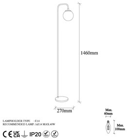 Stojacia lampa so skleneným tienidlom (výška 27 cm) Viran – Opviq lights