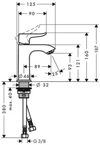 Hansgrohe Metris New, páková umývadlová batéria 100, chrómová, HAN-31186000