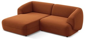 Oranžová zamatová rohová pohovka (ľavý roh) Moana – Makamii