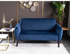 Sedacia súprava Elsa Velvet, dvojsedadlo, modrá / čierna