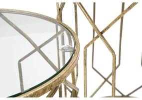 Okrúhle odkladacie stolíky v súprave 2 ks so sklenenou doskou ø 42 cm Tunisi – Mauro Ferretti