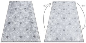 Prateľný koberec JUNIOR 51798.804 Hviezdičky, protišmikový - sivý