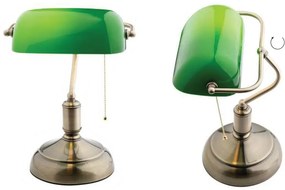 ACA DECOR PRESTIGE stolná lampa 1xE27/60W/230V mosadz/zelená
