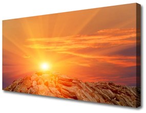 Obraz Canvas Slnko nebo hora krajina 120x60 cm