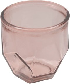 Ružový svietnik z recyklovaného skla Mauro Ferretti Stone, ⌀ 9 cm