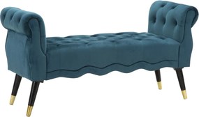 Lavica Paris 120 cm zamat tyrkysová/zlatá