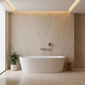 Rea Arlo, vaňová batéria s ručnou sprchovou súpravou, brúsená oceľ, REA-B4582