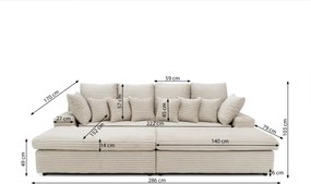 POHOVKA LARGO 286 × 170 cm TILIA 39 TMAVO ZELENÁ